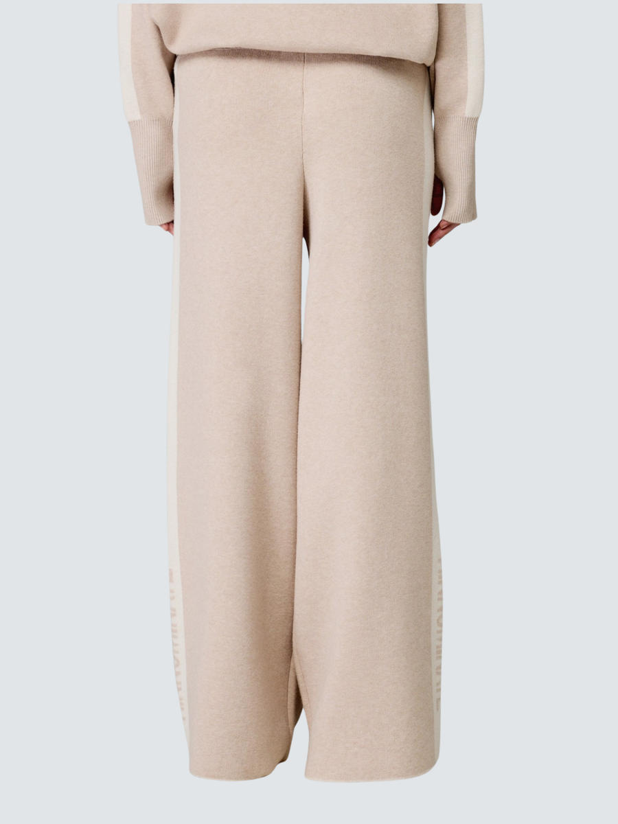 Pantalone a palazzo Hinnominate beige con bande in contrasto e logo HMABW02131 BE11 Hinnominate 
