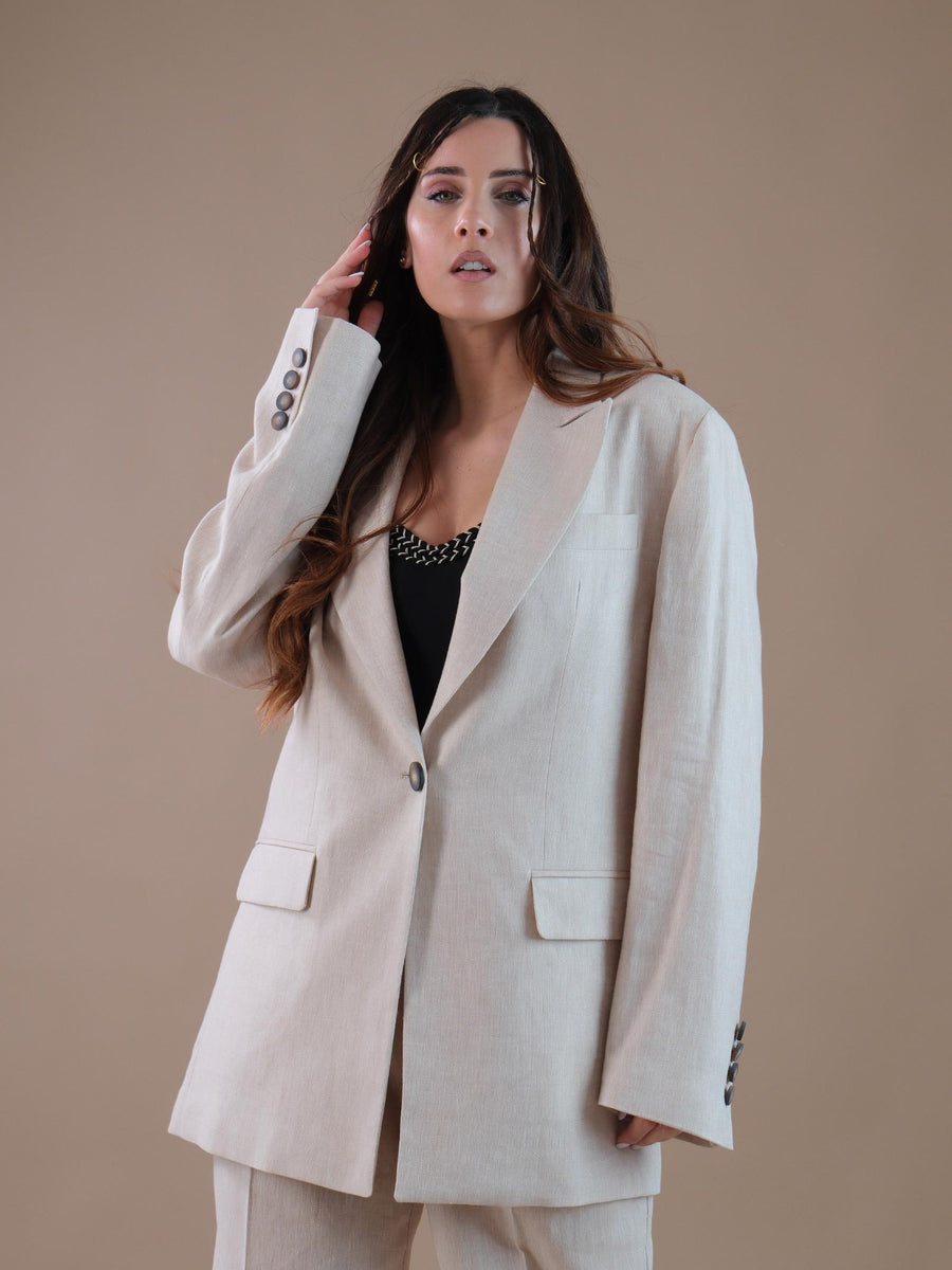 Giacca monopetto over sabbia GI94 SABBIA Bohemian V 