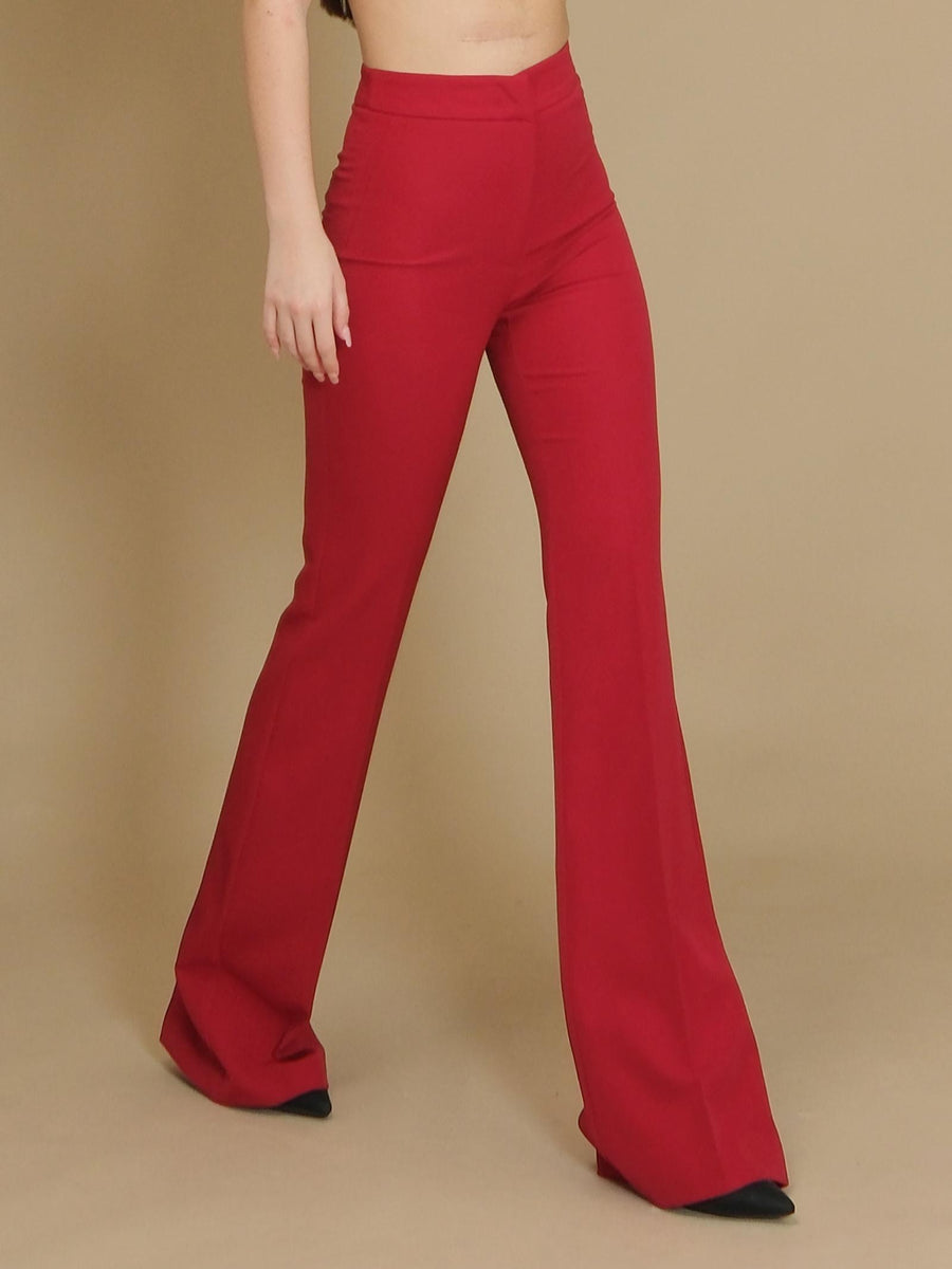 Pantalone flare Silence Limited vita alta mezza zampa bordeaux NP2003T BORDEAUX Silence Limited 