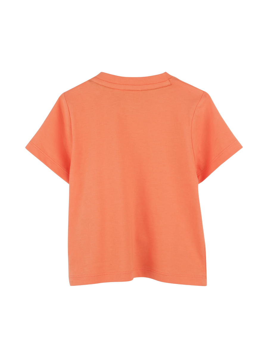 T-Shirt Boss arancione con logo frontale J52105 415 Boss 