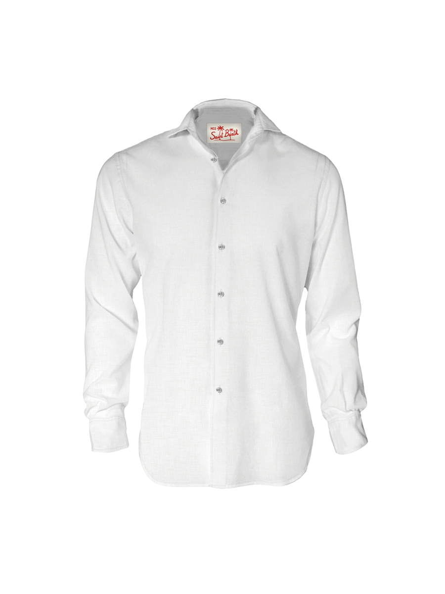 Camicia in lino Saint Barth bianca pamplona PAMP001 01896H MC2 SAINT BARTH 