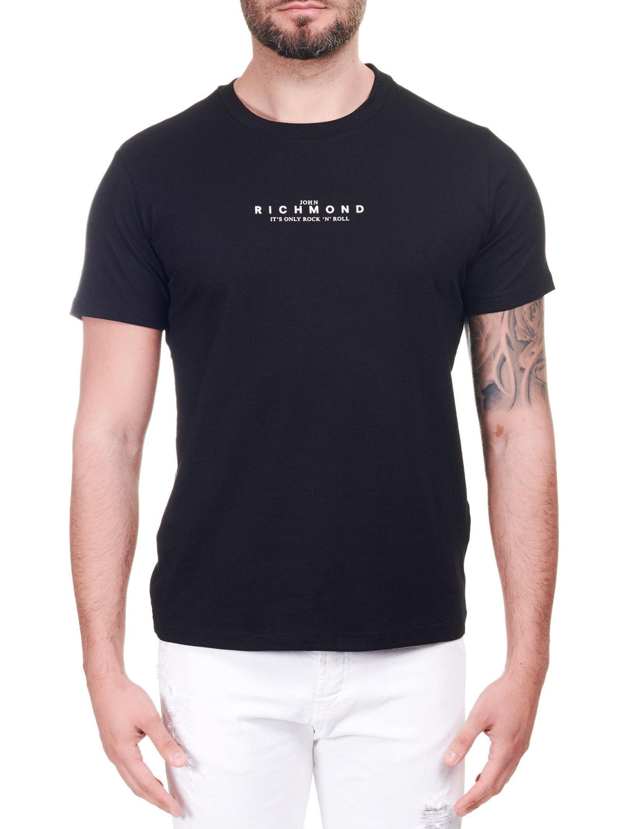 T-shirt nera con scritta RMP21228TS BLK John Richmond 