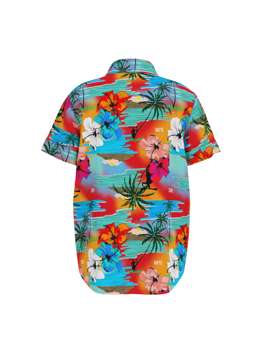 Camicia Guess multicolore con stampa palme N5GH02WG5V0 P8FY Guess 