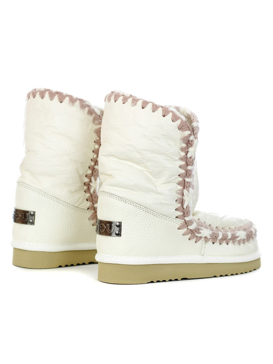 Mou Eskimo 24 cm Overstitching in pelle increspata bianca FW101075C WXWHI Mou 