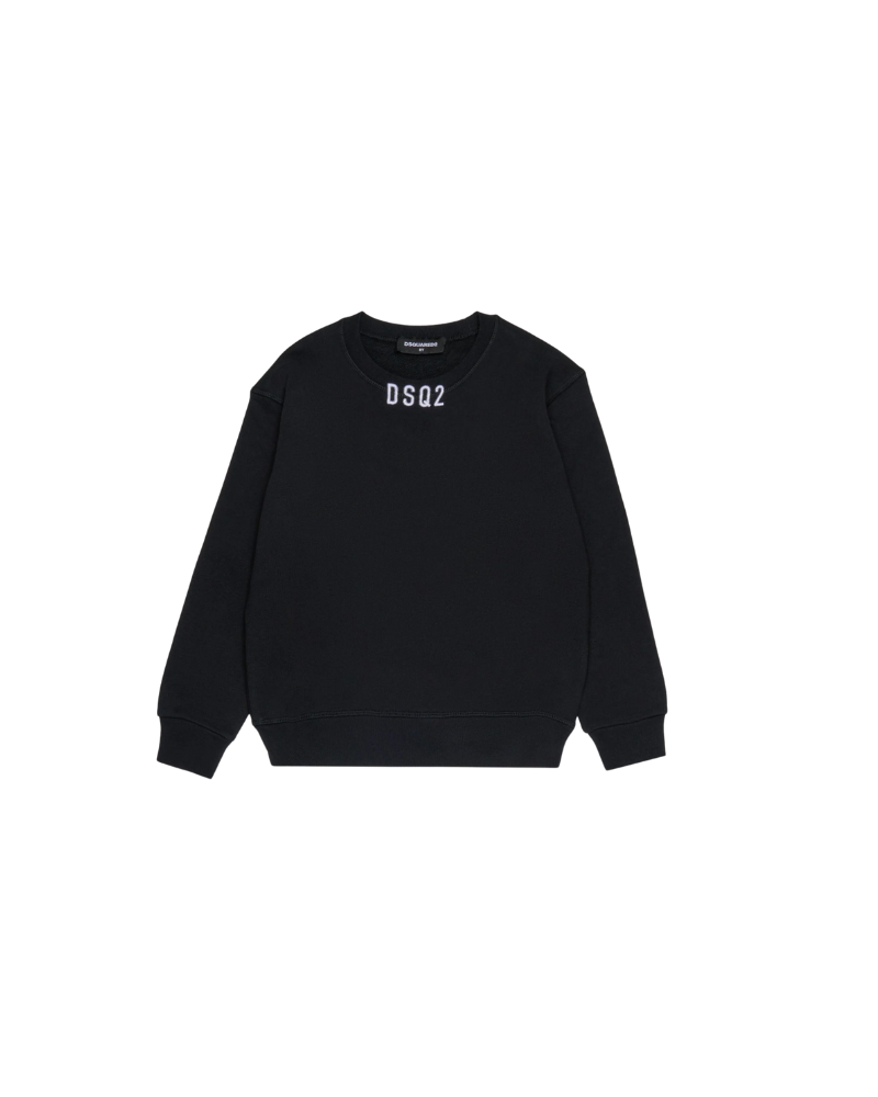 Felpa Dsquared nera con logo DSQ2 a contrasto DQ3017 DQ900 Dsquared 