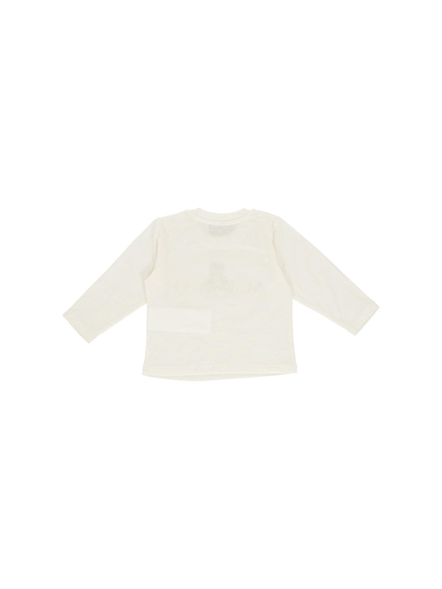 T-Shirt a maniche lunghe Moschino bianca con logo arcobaleno MWO00R 10063 Moschino 