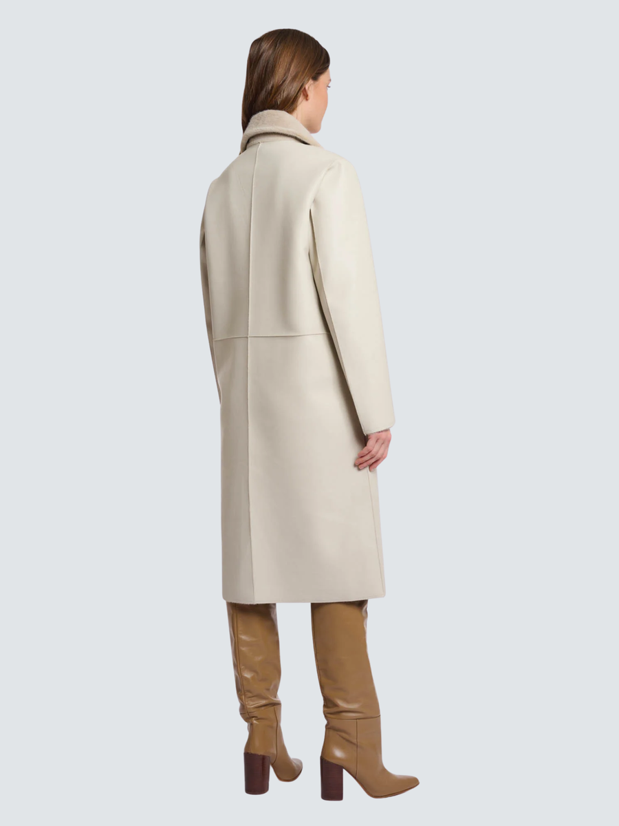Cappotto lungo "Tatiana" Rino & Pelle beige reversibile Tatiana.7002512 Birch Rino & Pelle 