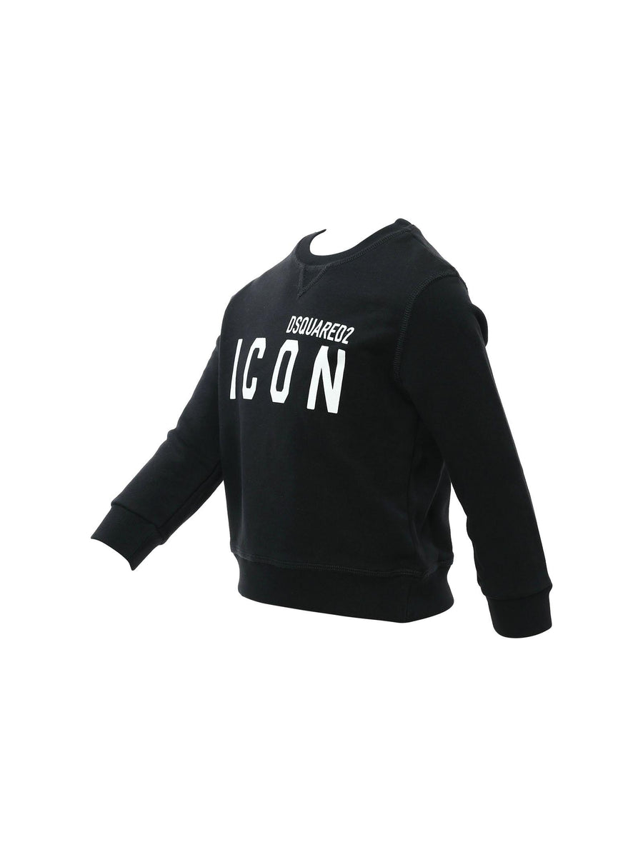 Felpa nera con stampa frontale DQ049UD002Y DQ900 Dsquared 