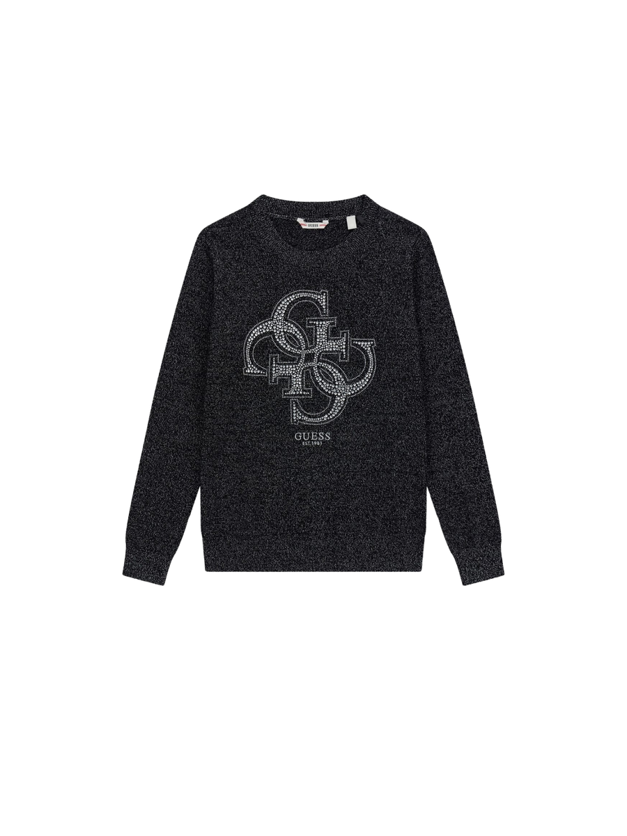 Maglia Guess nera con logo 4G frontale J5YR01Z3FP0 JBLK Guess 