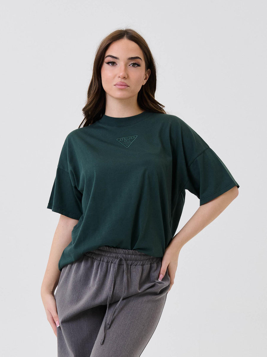 T-Shirt over Vicolo verde con ricamo "Atelier VCL" RF0120 VERDE Vicolo 
