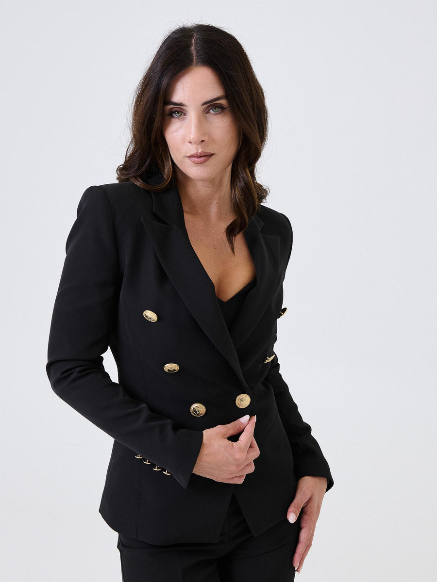 Giacca "Libra" Silence Limited doppiopetto nera con bottoni oro NPR235GOLD BLACK Silence Limited 