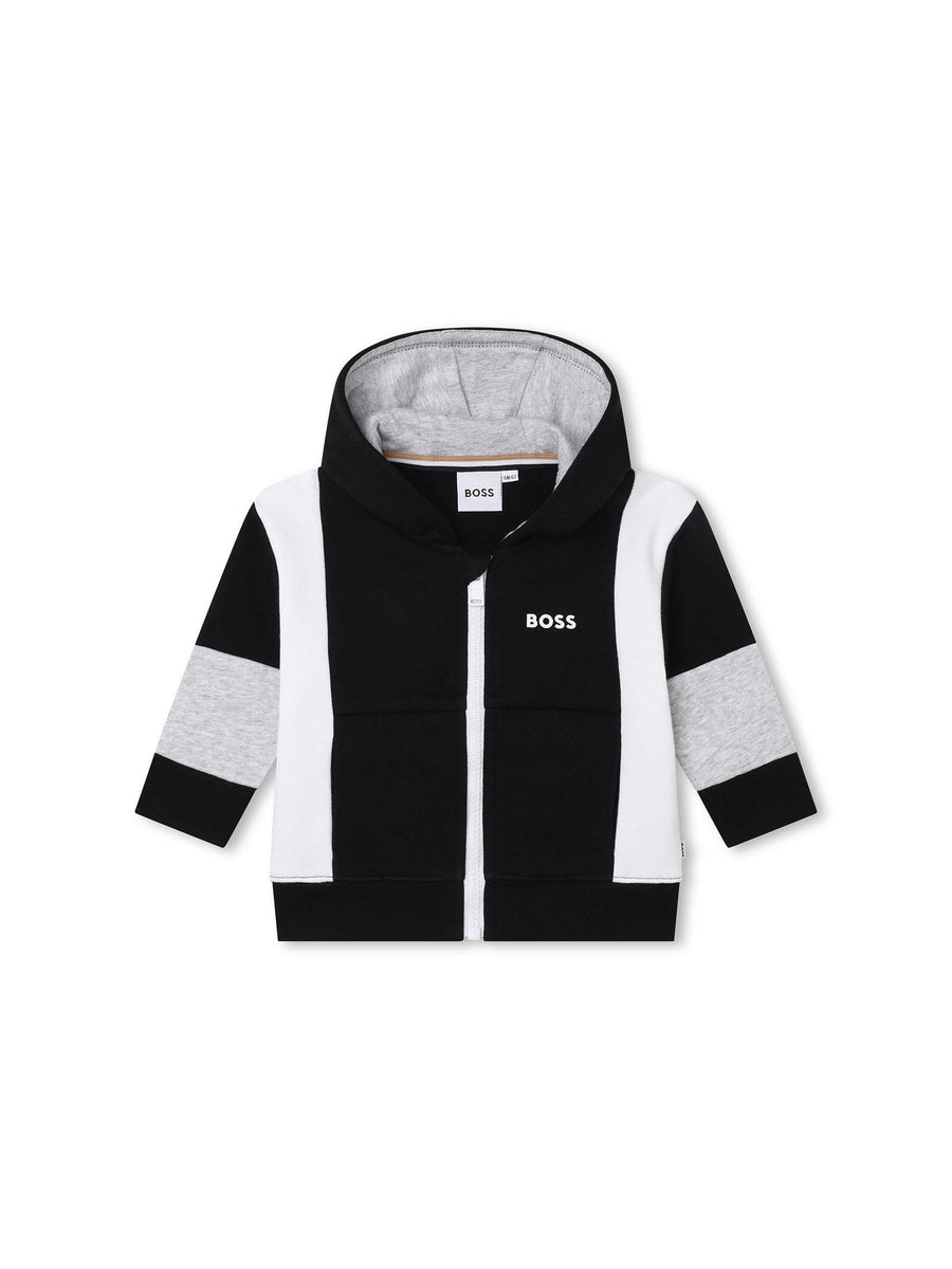 Felpa nera con blocchi di colore J05A47 09B Boss 