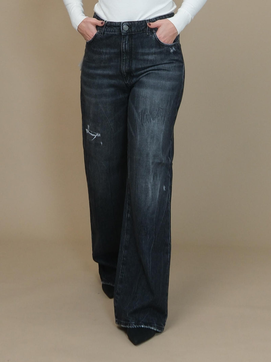 Jeans a palazzo Patriòt nero in denim PLZM24 DNM Patriot 