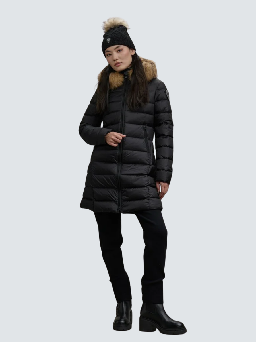 Giubbino lungo con pelliccia "Kristin" Blauer nero BLDK03103 999EI Blauer 