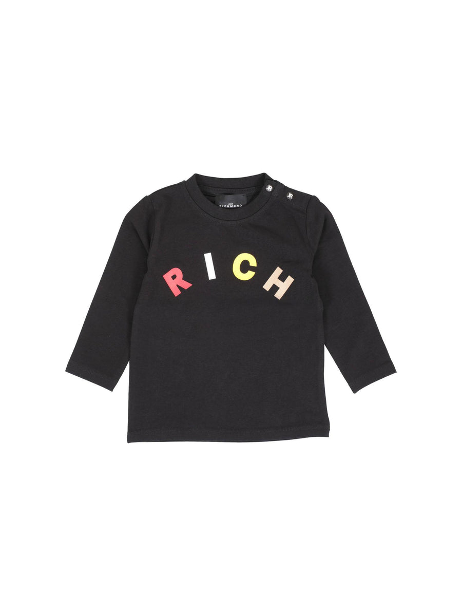 T-Shirt John Richmond nera con logo RICH multicolor RIA24066TS BLK John Richmond 