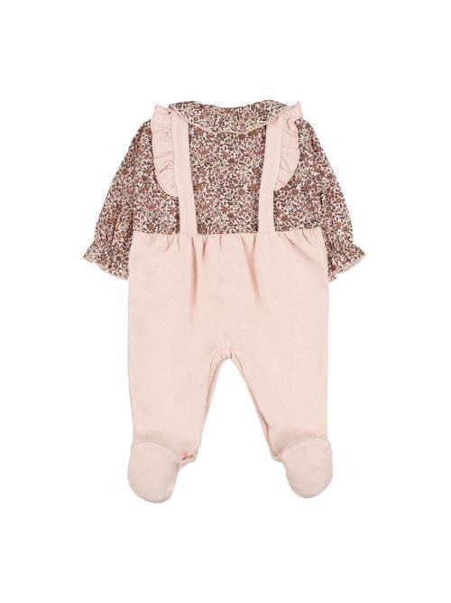 Tutina Nanan fiorata con salopette rosa I24466 FI Nanan 
