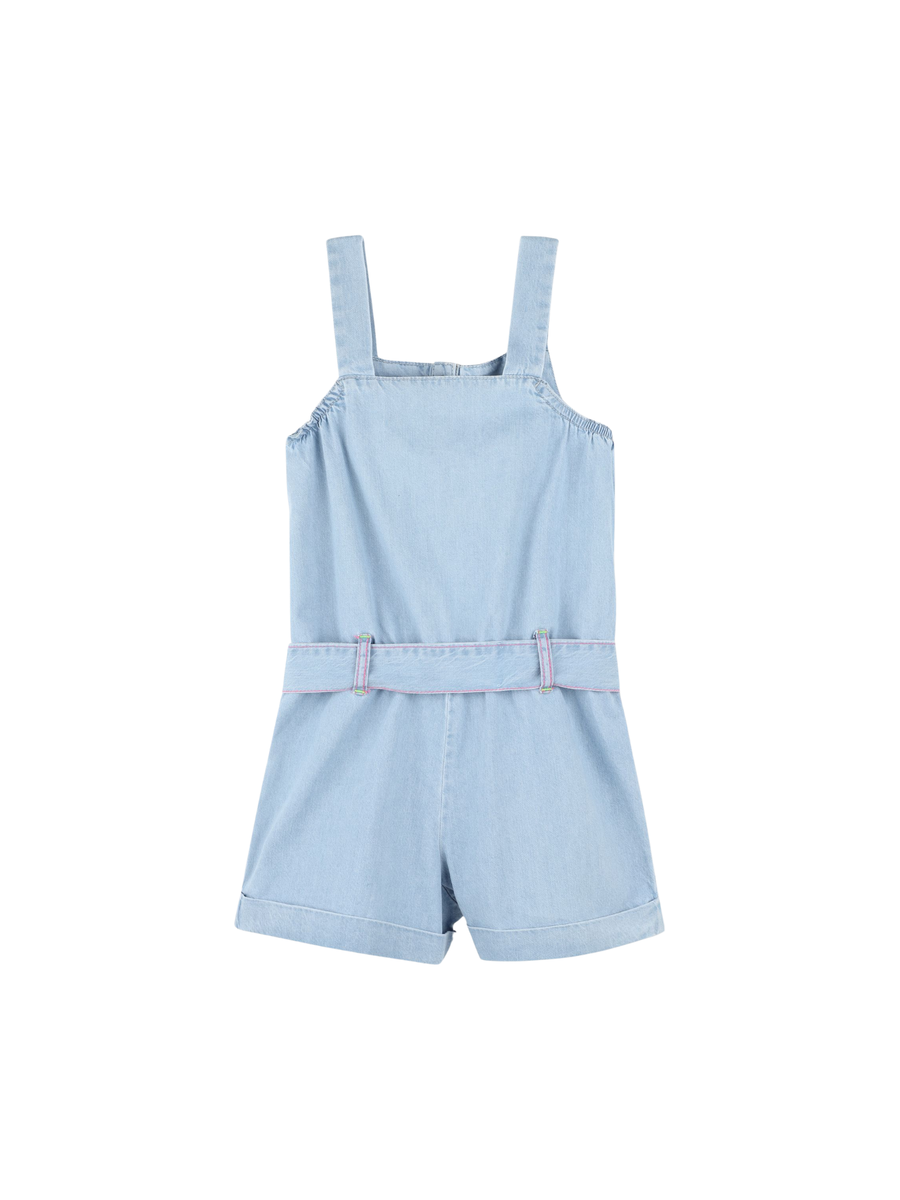 Tuta Billie Blush azzurra in denim con ricami colorati U20847 Z04 Billie Blush 