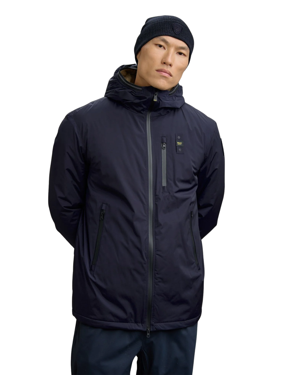 Giubbino nastrato con ecopelliccia "Jarvis" Blauer blu BLUK11139 888 Blauer 