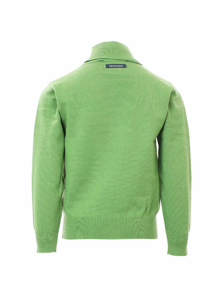 Maglioncino collo alto verde TBA23013LU GREEN Trussardi 