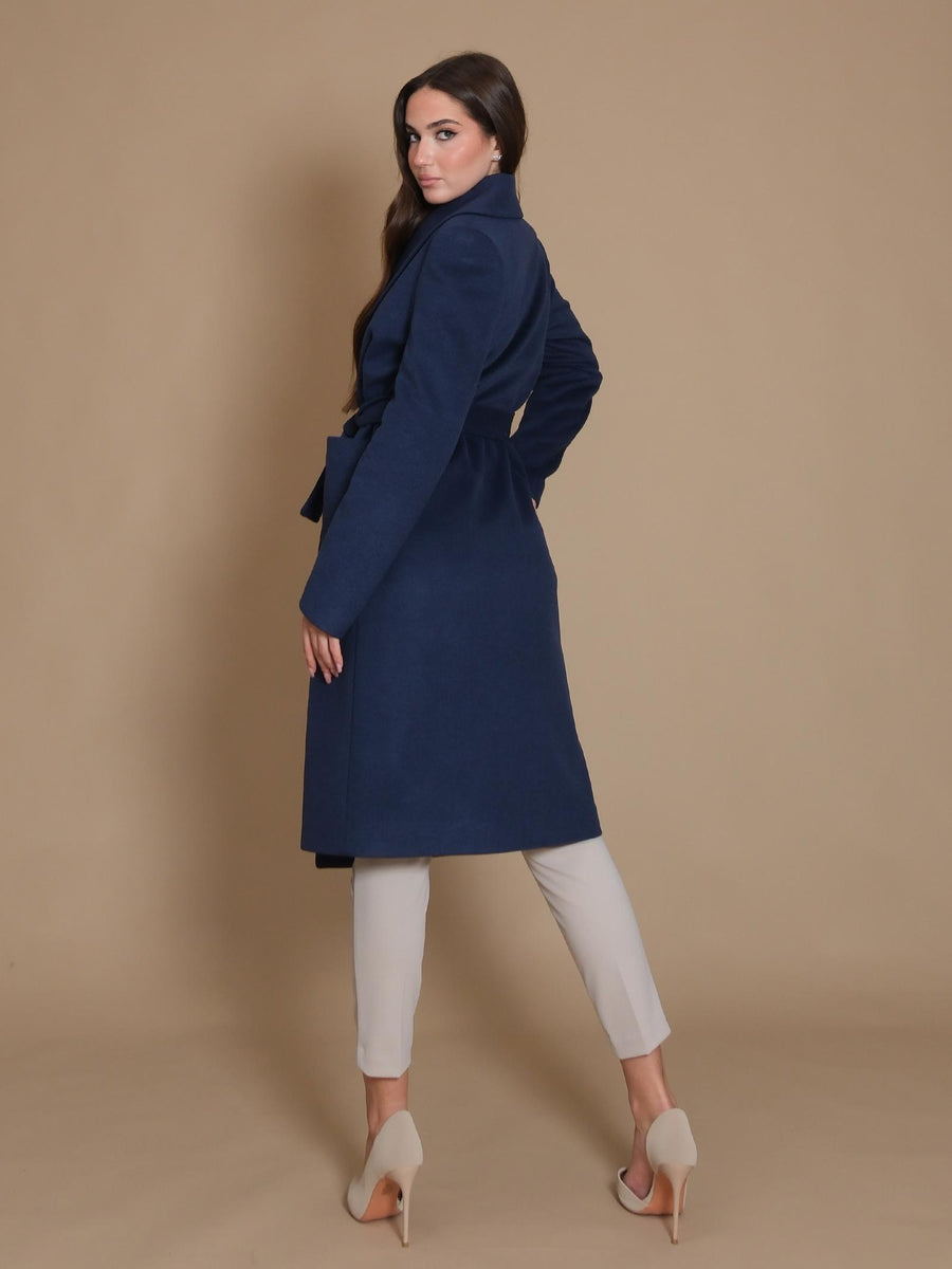 Cappotto Armoire a vestaglia con rever sciallato e tasconi blu CP231 BLU Armoire 