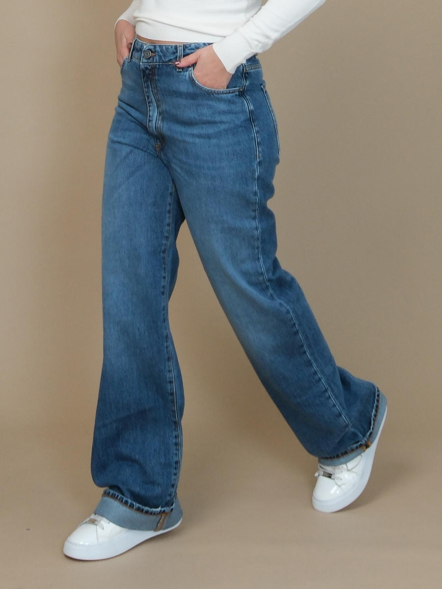 Jeans Patriòt a palazzo blu in denim PLZM23 DNM Patriot 