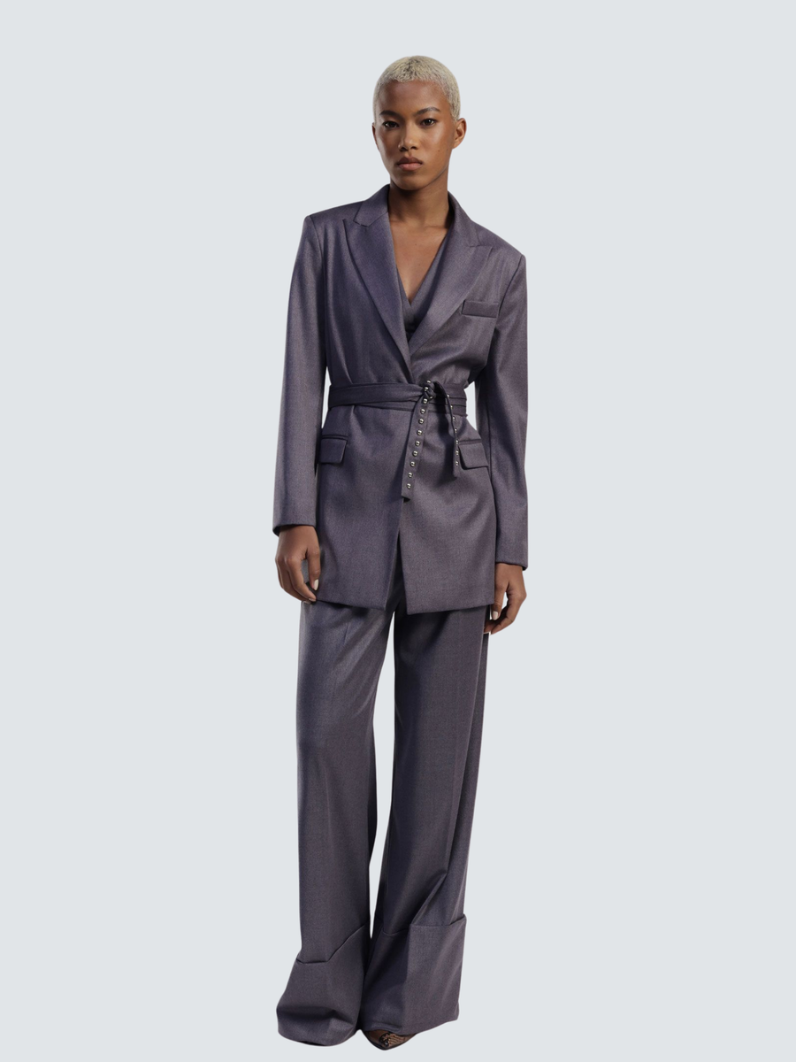 Suit con giacca Dixie grigio cintura e pantaloni ampi NAEBKIIUA GRI Dixie 