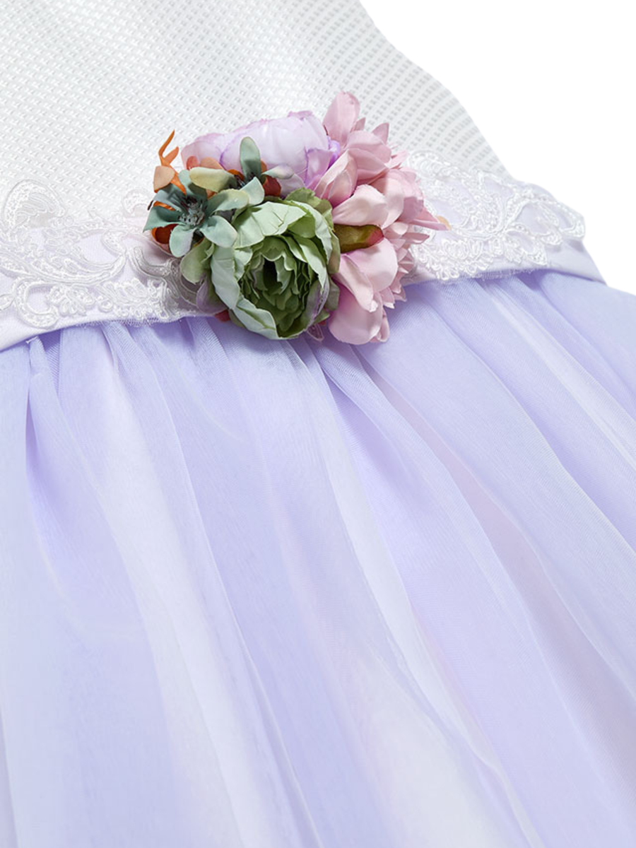 Abito Abel & Lula bianco e lilla con fiori e tulle 5052 LIL Abel & Lula 