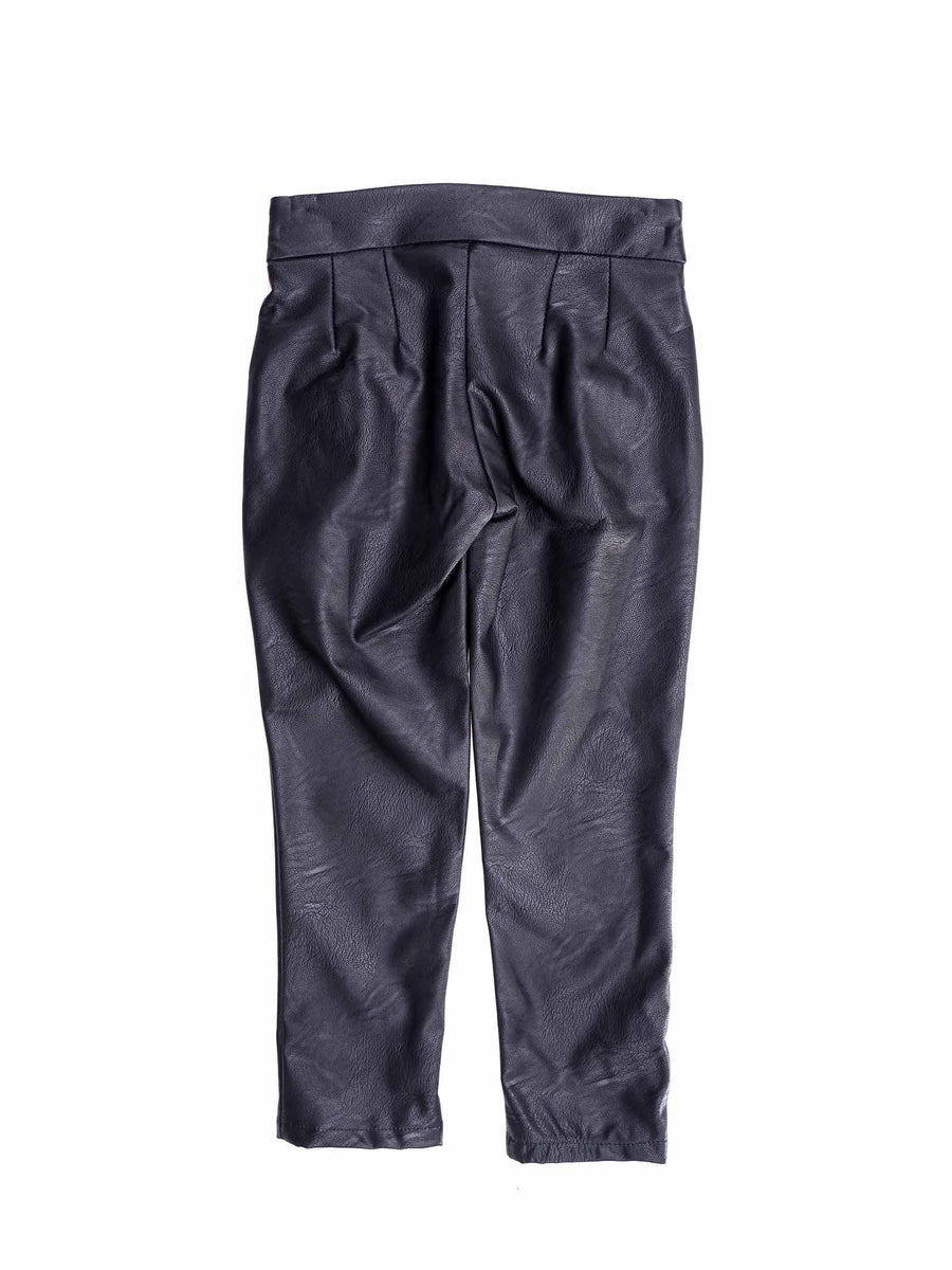 Pantalone nero in ecopelle Vicolo P0459 NE Vicolo 