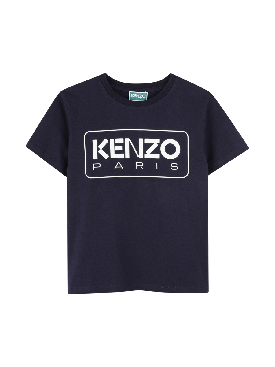 T-Shirt Kenzo blu navy con logo lettering frontale K61142 848 Kenzo 