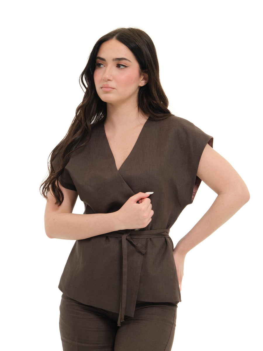 Gilet kimono Vicolo marrone TD1753 DU69 Vicolo 