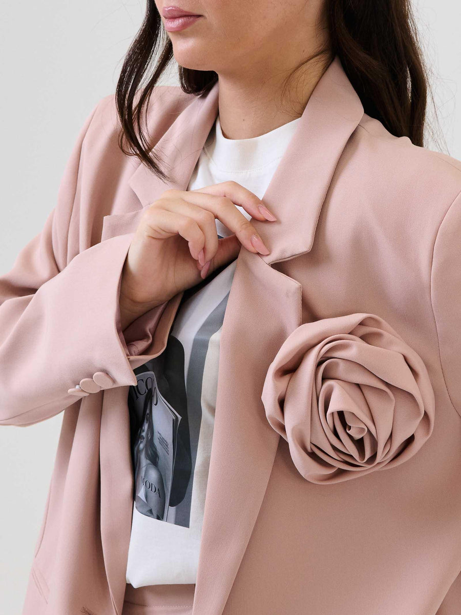 Blazer monopetto Vicolo rosa con maxi fiocco removibile TF0372 CIPRIA Vicolo 