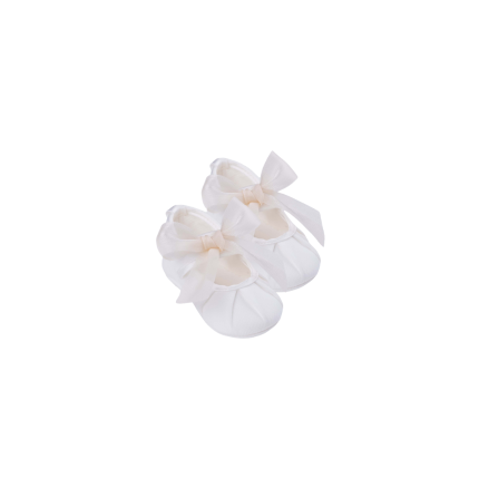 Scarpe da culla Marlù bianche con fiocco in organza IM301SC C2 Marlù 