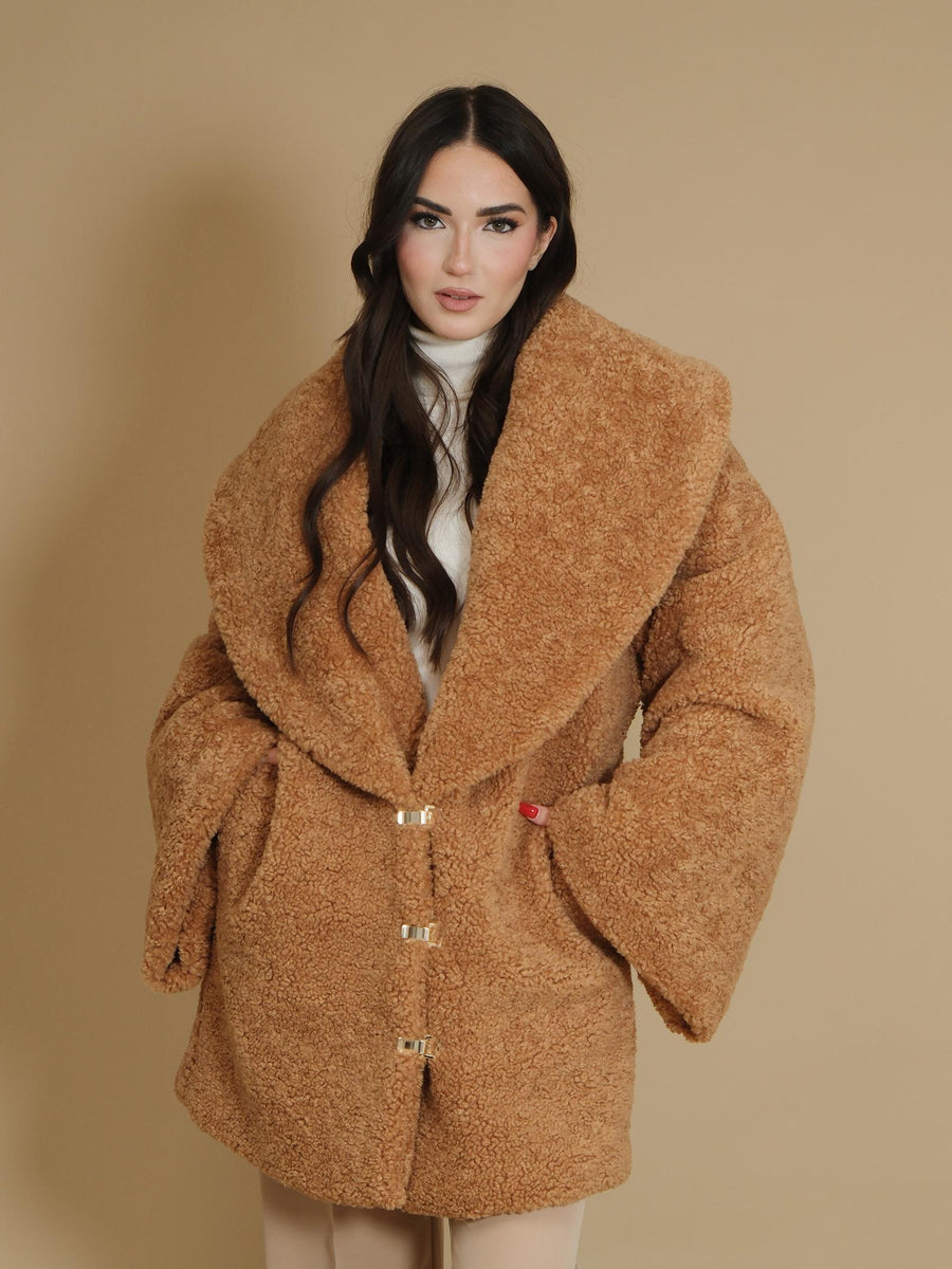 Cappotto "Puff teddy" Silence Limited cammello CP932T Puff Silence Limited 