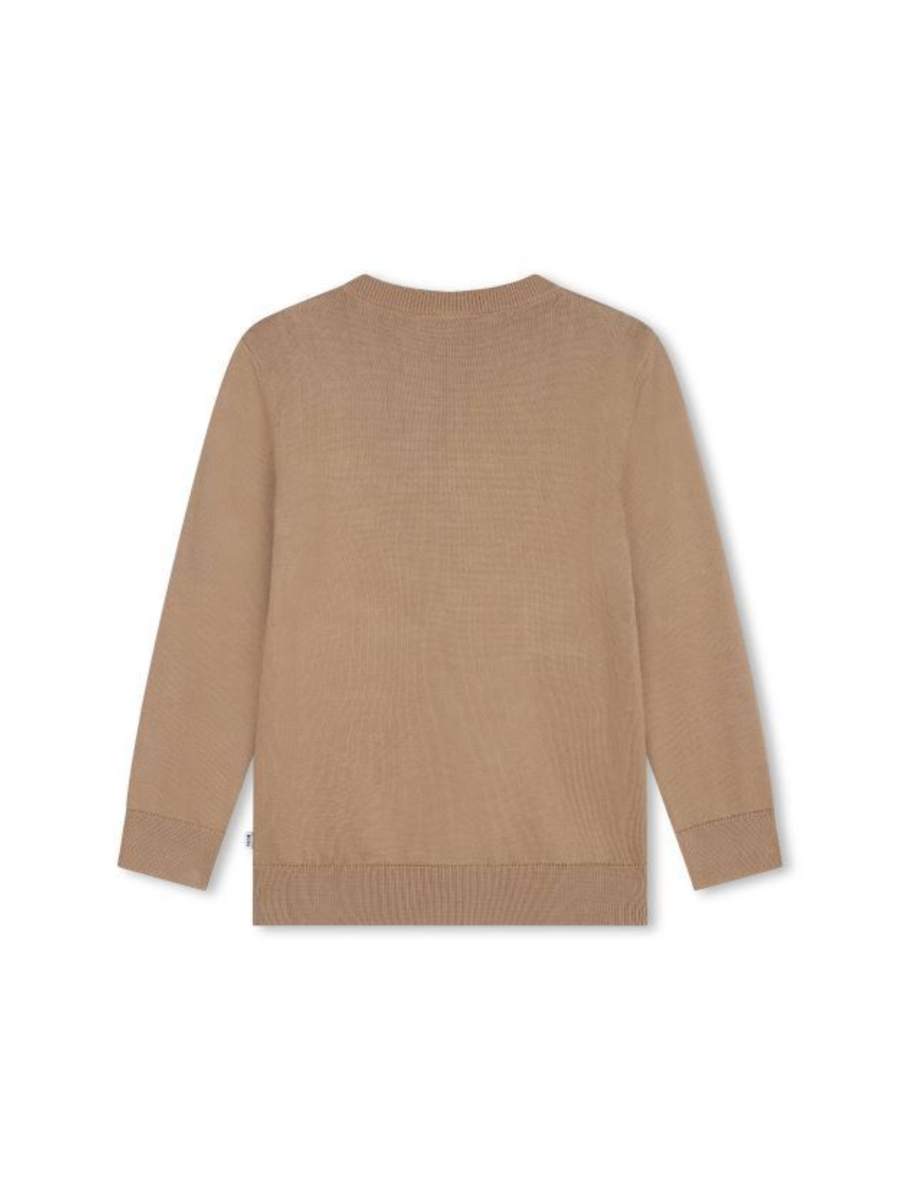Pullover Boss color biscotto con logo tono su tono J51172 269 Boss 