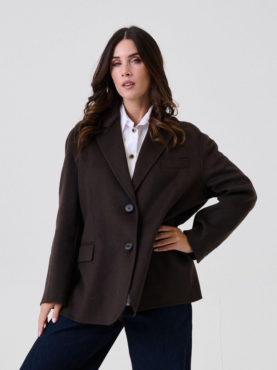 Cappotto Vicolo moro effetto bouclé TF005 FU69 Vicolo 