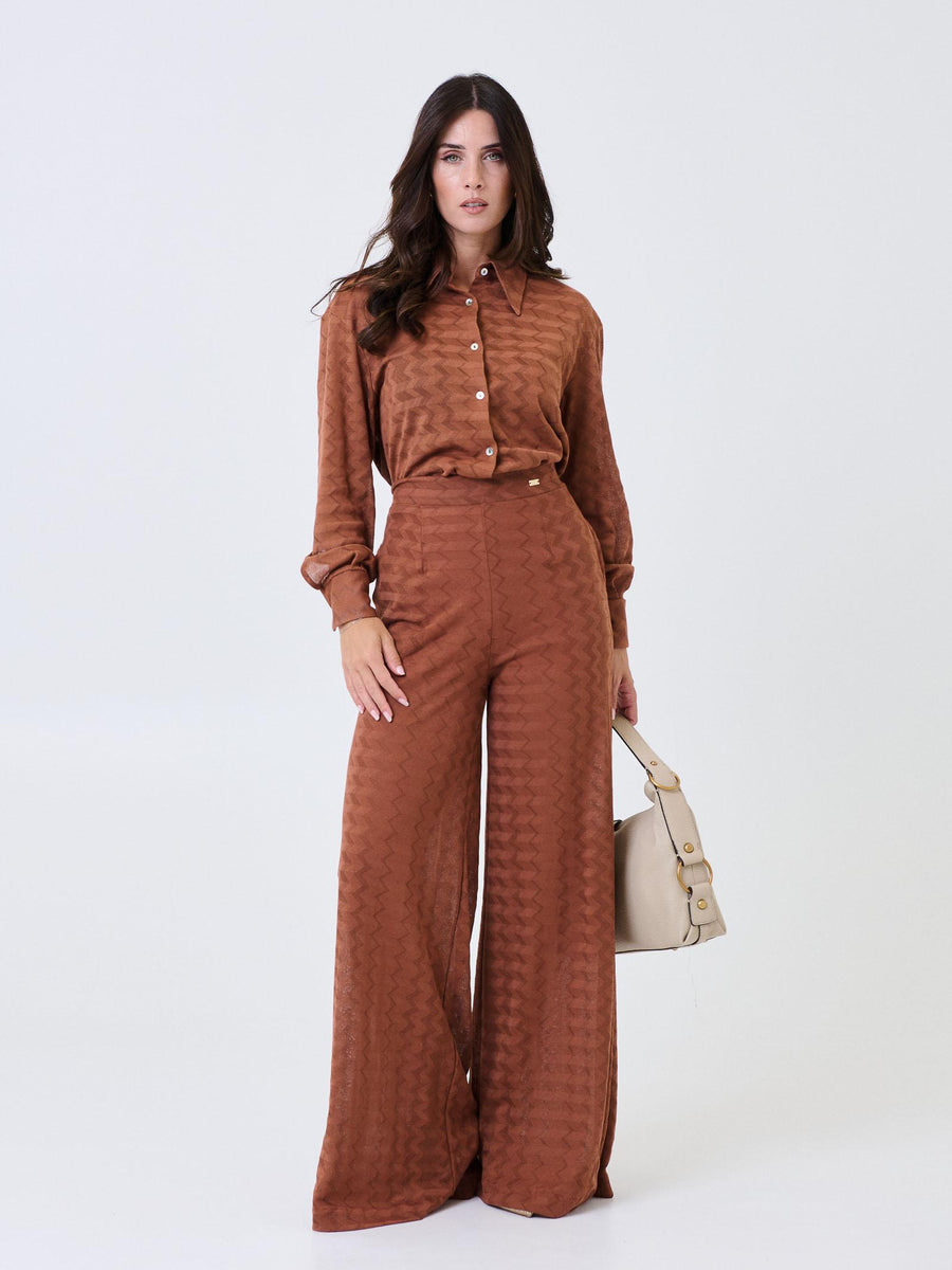 Camicia over Pho Firenze arancione sierra semi trasparente con motivo a zig zag 4324036 SIERRA PHO FIRENZE 