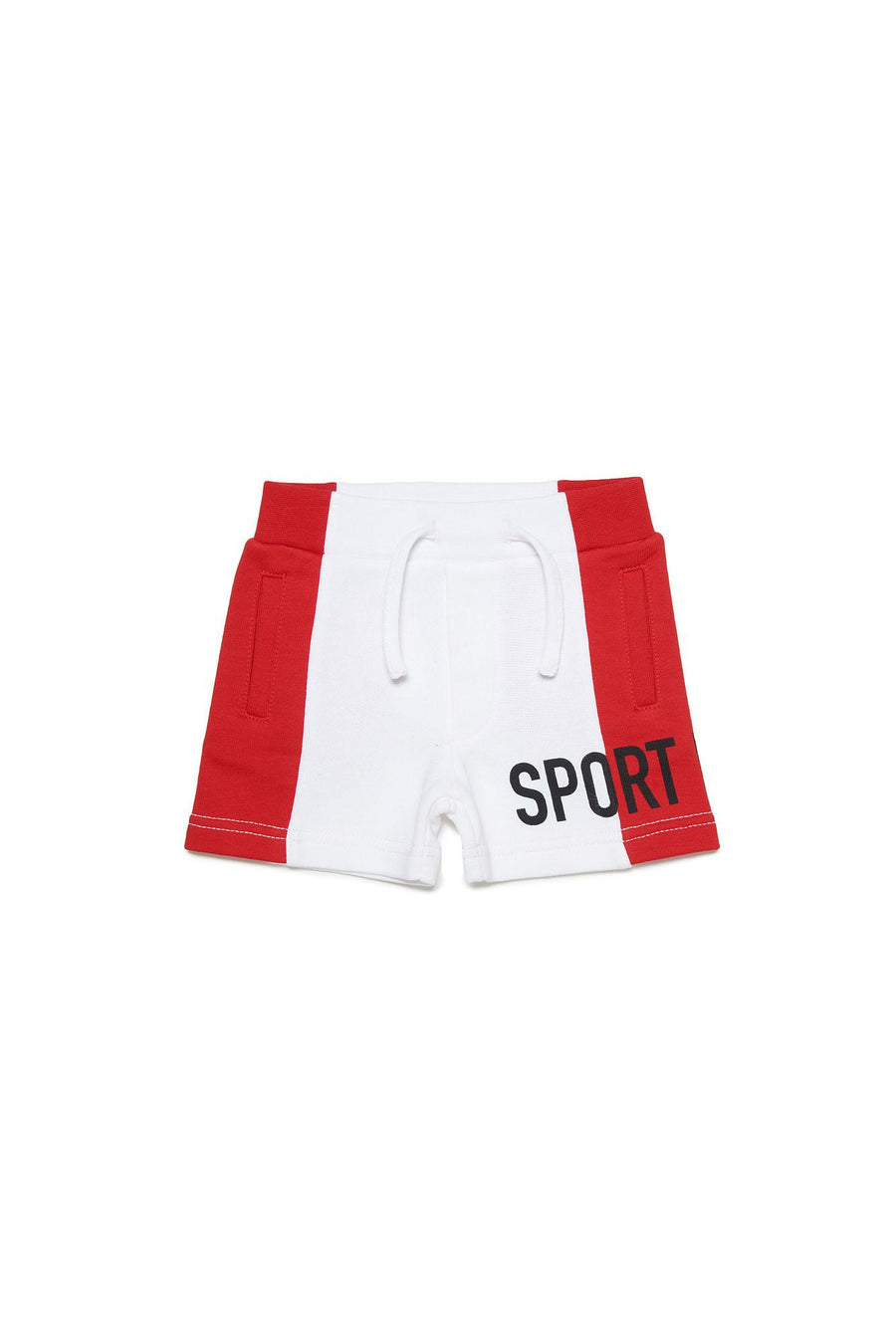 Shorts bianco e rosso DQ1467D009B DQ411 Dsquared 