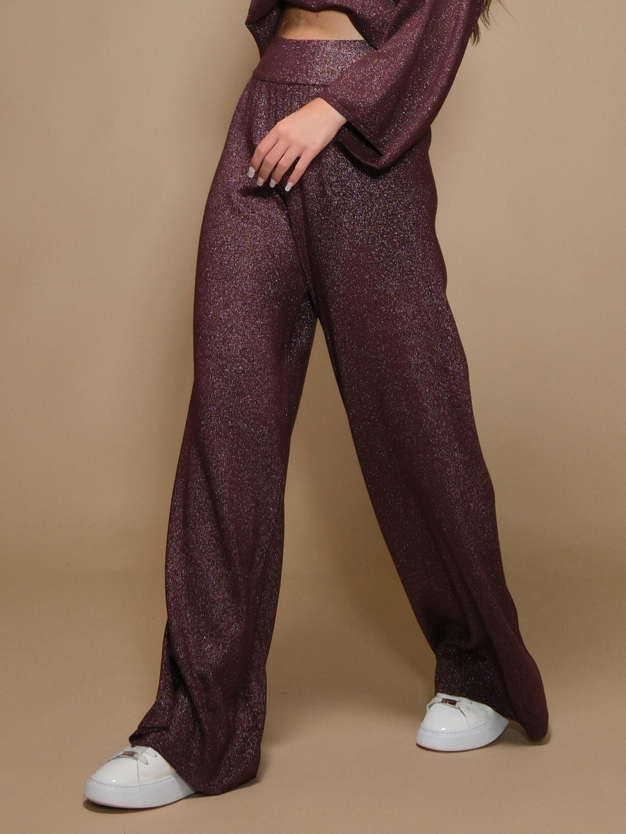 Pantaloni Armoire in maglia lurex vino R1896L VINO Armoire 