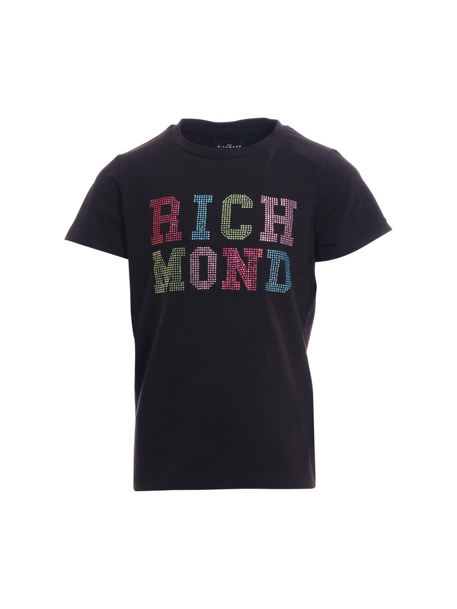 T-Shirt John Richmond nera con logo in strass RGP25205TS BLACK John Richmond 