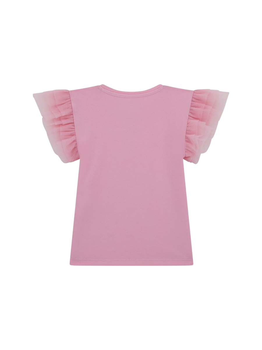 T-Shirt Guess rosa con maniche con volant K5GI18K6YW4 G66G Guess 