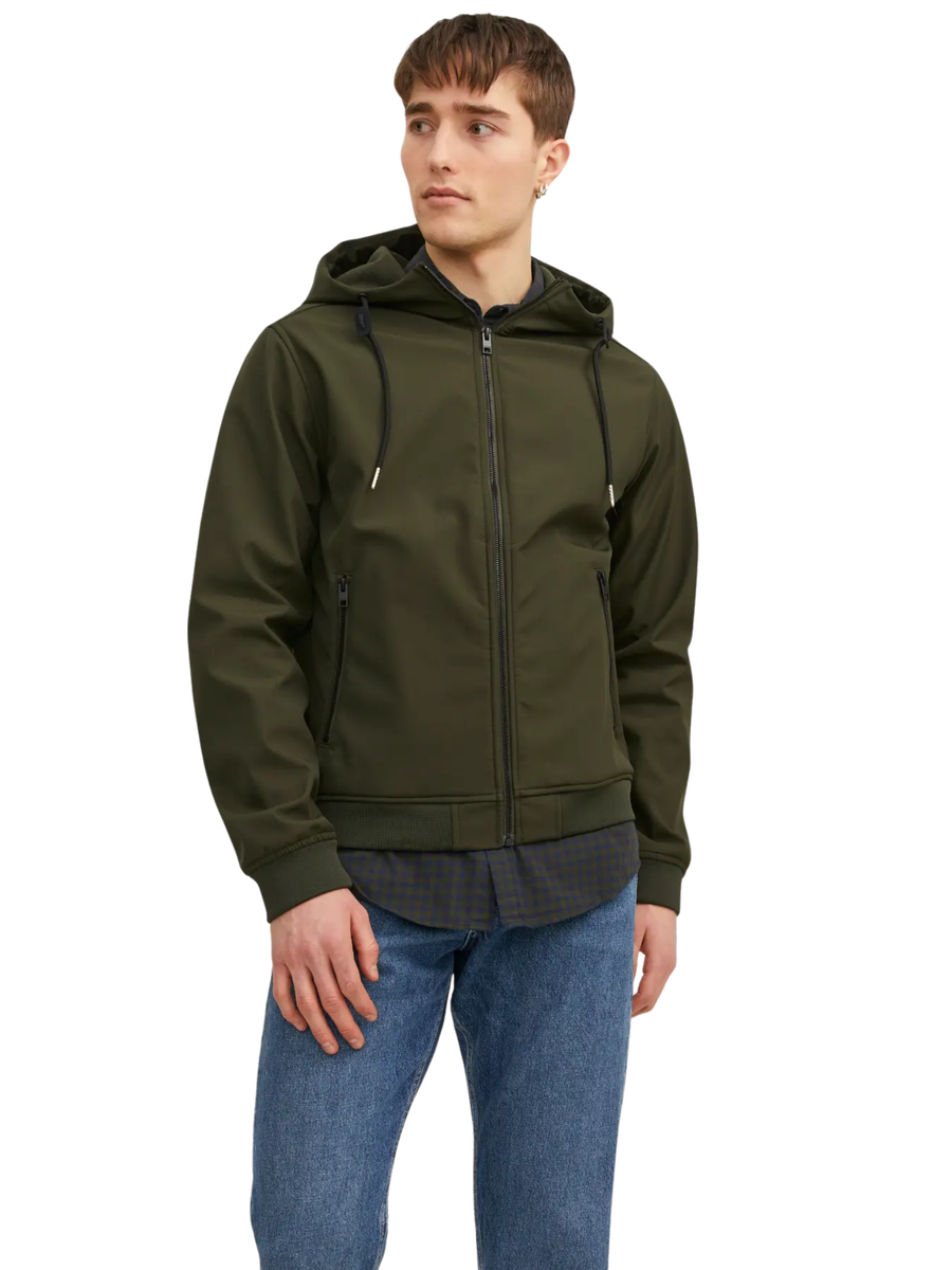 Giubbino Jack & Jones verde con zip 12236300 Rosin Jack & Jones 