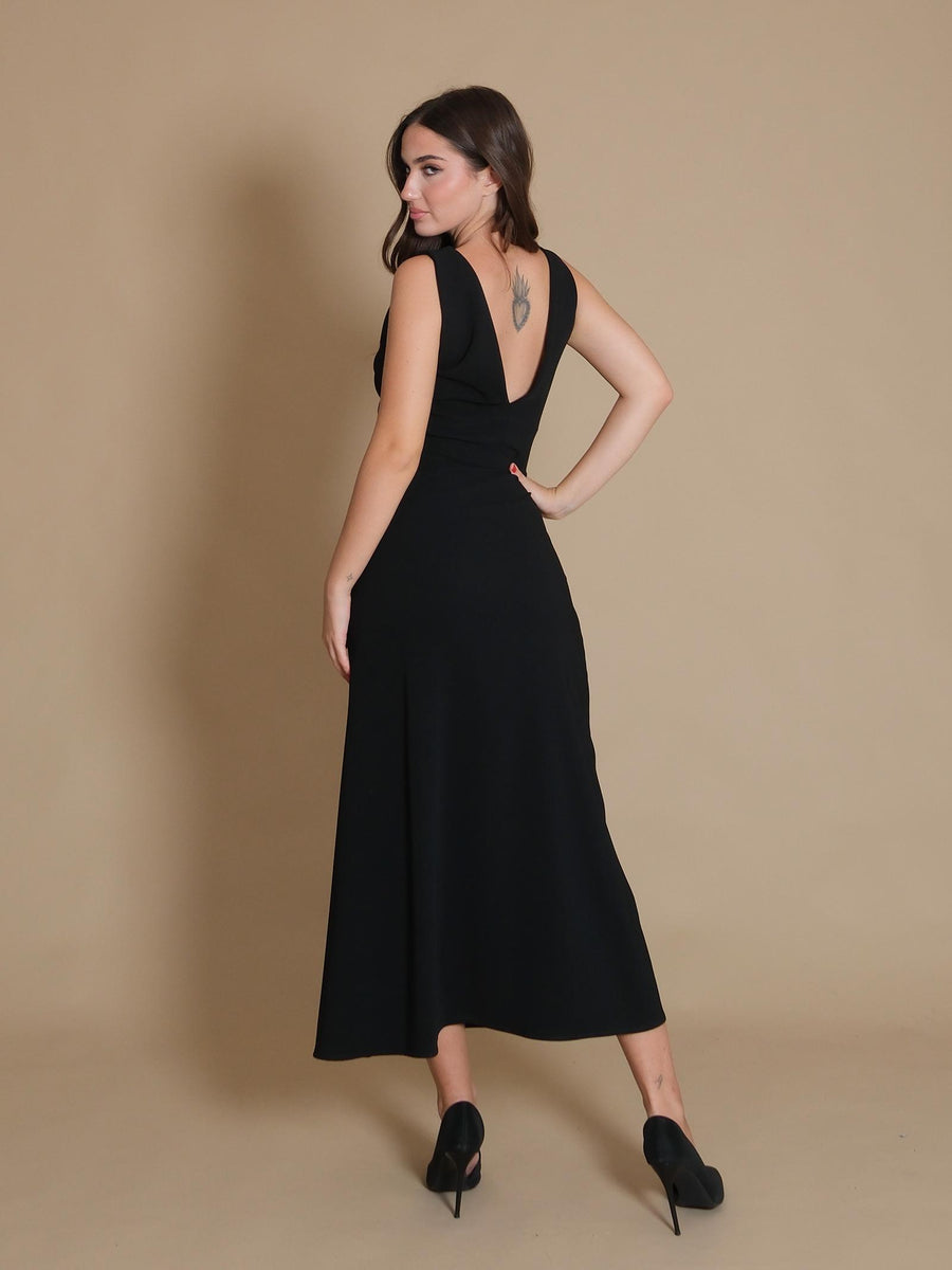 Abito longuette Imperial con scollo asimmetrico nero AFATIKP NERO Imperial 