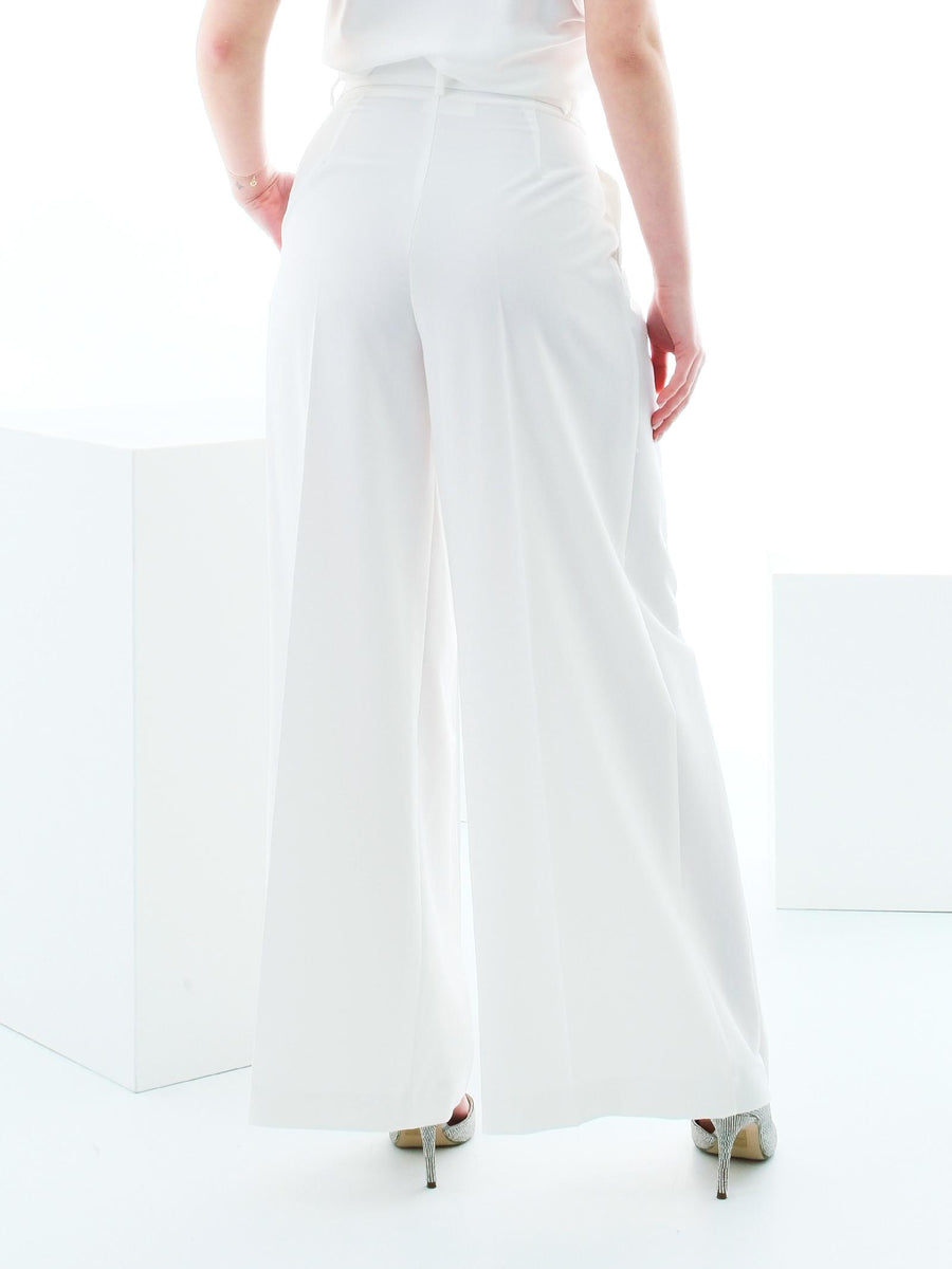 Pantalone a palazzo Vicolo bianca con pinces TD0161 NATURALE Vicolo 