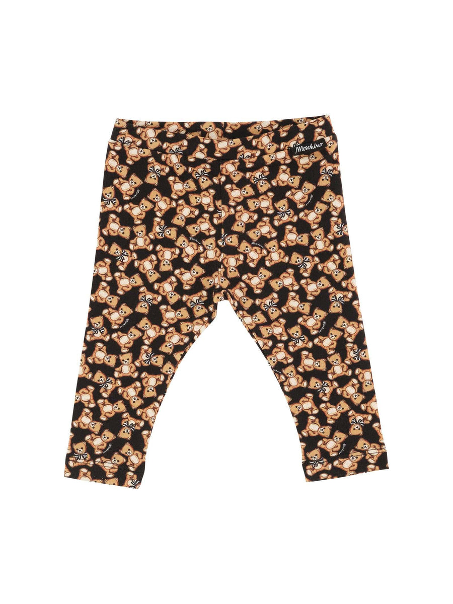 Leggins Moschino nero con stampa teddy bear all over MHP032 84923 Moschino 