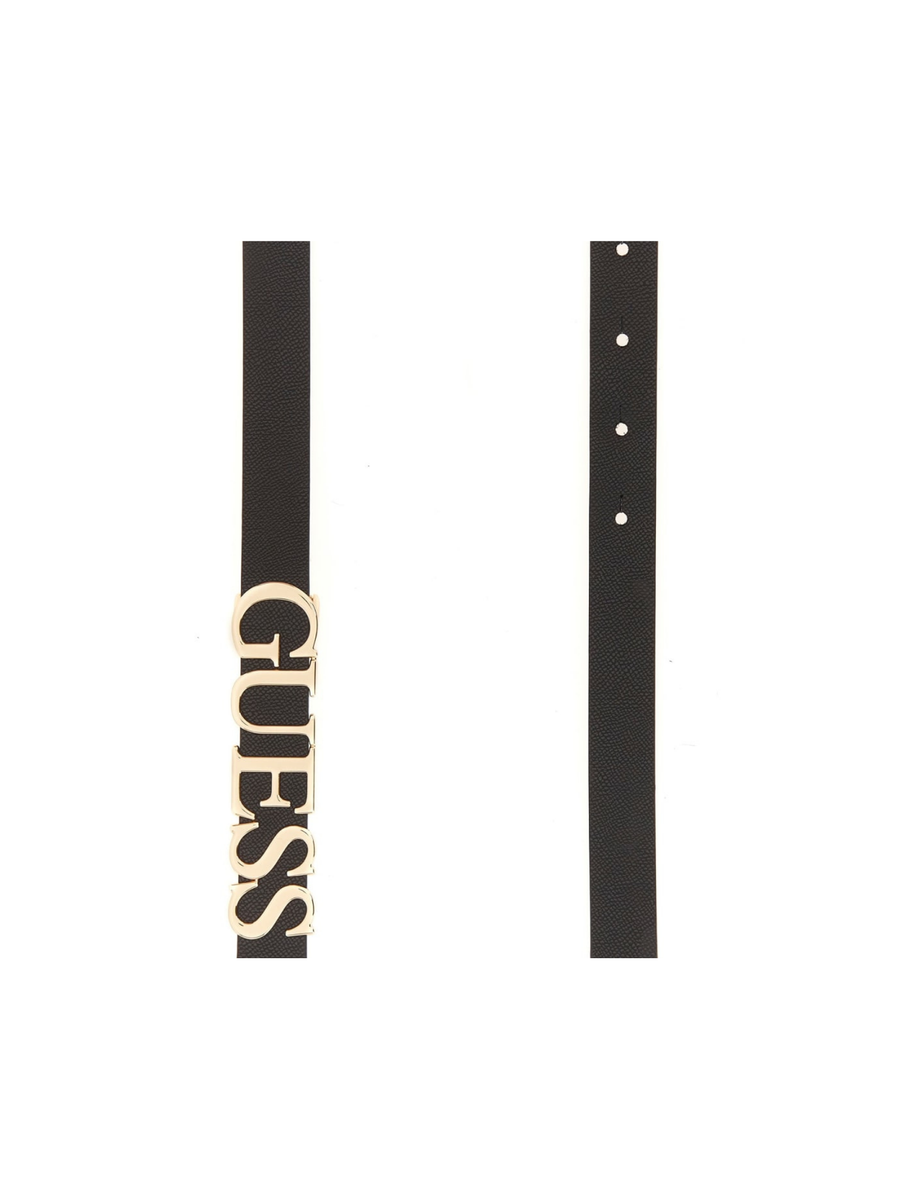 Cintura Guess nera con maxi fibbia logo lettering dorato BW9257P5320 BLA Guess 