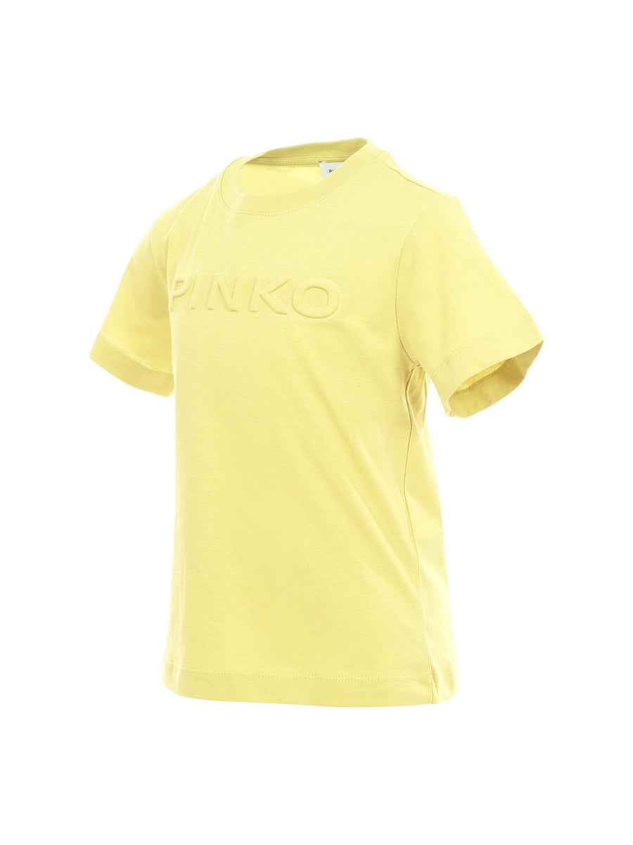 T-Shirt Pinko verde lime con logo lettering in rilievo KFTS002 1057 Pinko 