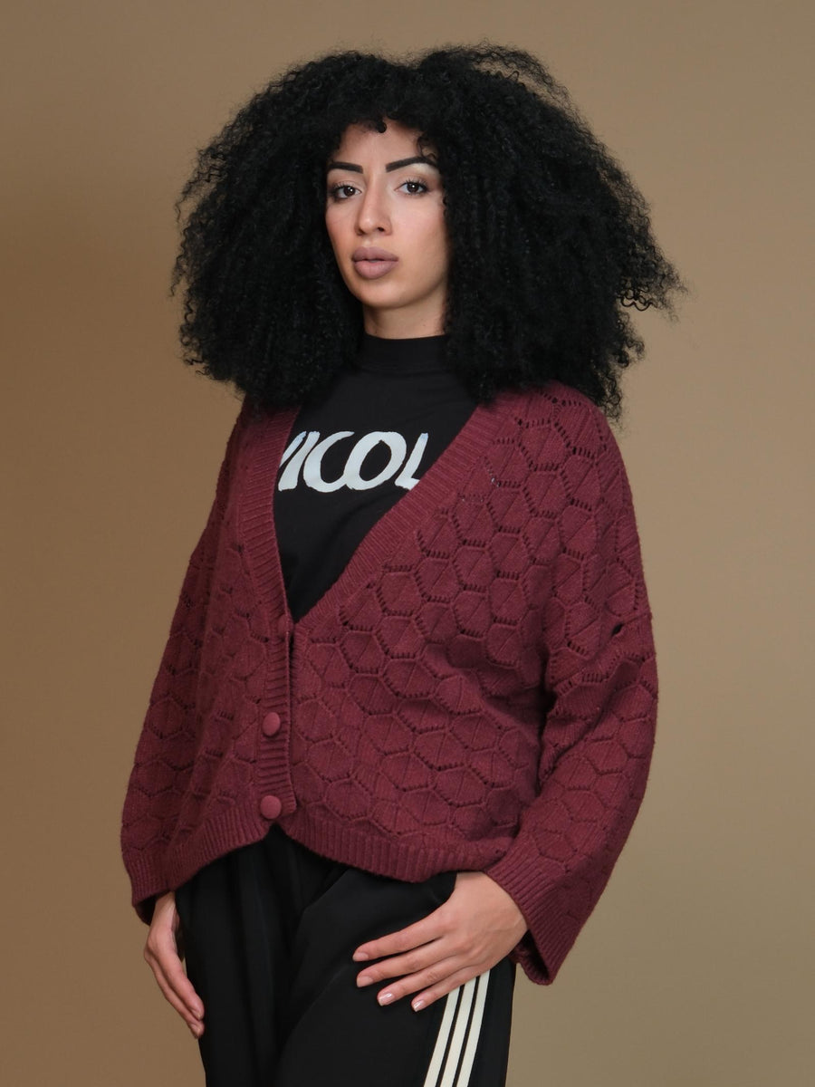 Cardigan traforato Armoire bordeaux 5R271 BORDEAUX Armoire 