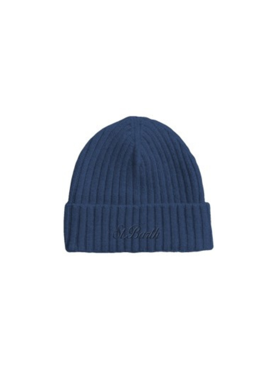 Cappello a costine Saint Barth blu con ricamo logo WENG027 00059I MC2 SAINT BARTH 