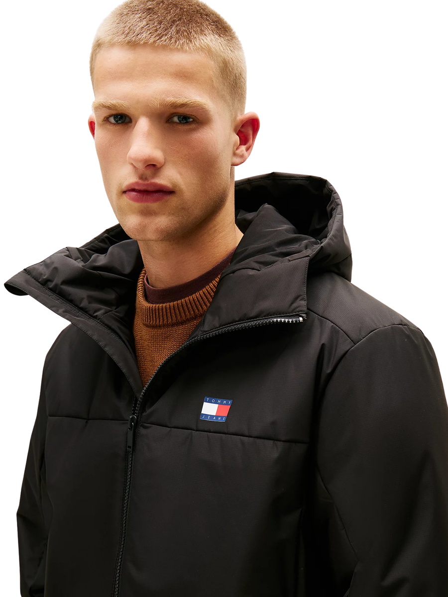 Giubbino imbottito idrorepellente in ripstop Tommy Hilfiger nero DM0DM22065 BDS Tommy Hilfiger 