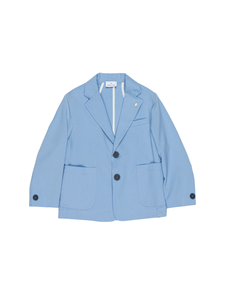 Giacca Manuel Ritz azzurra con dettaglio su revers MR2890 AZZURRO Manuel Ritz 